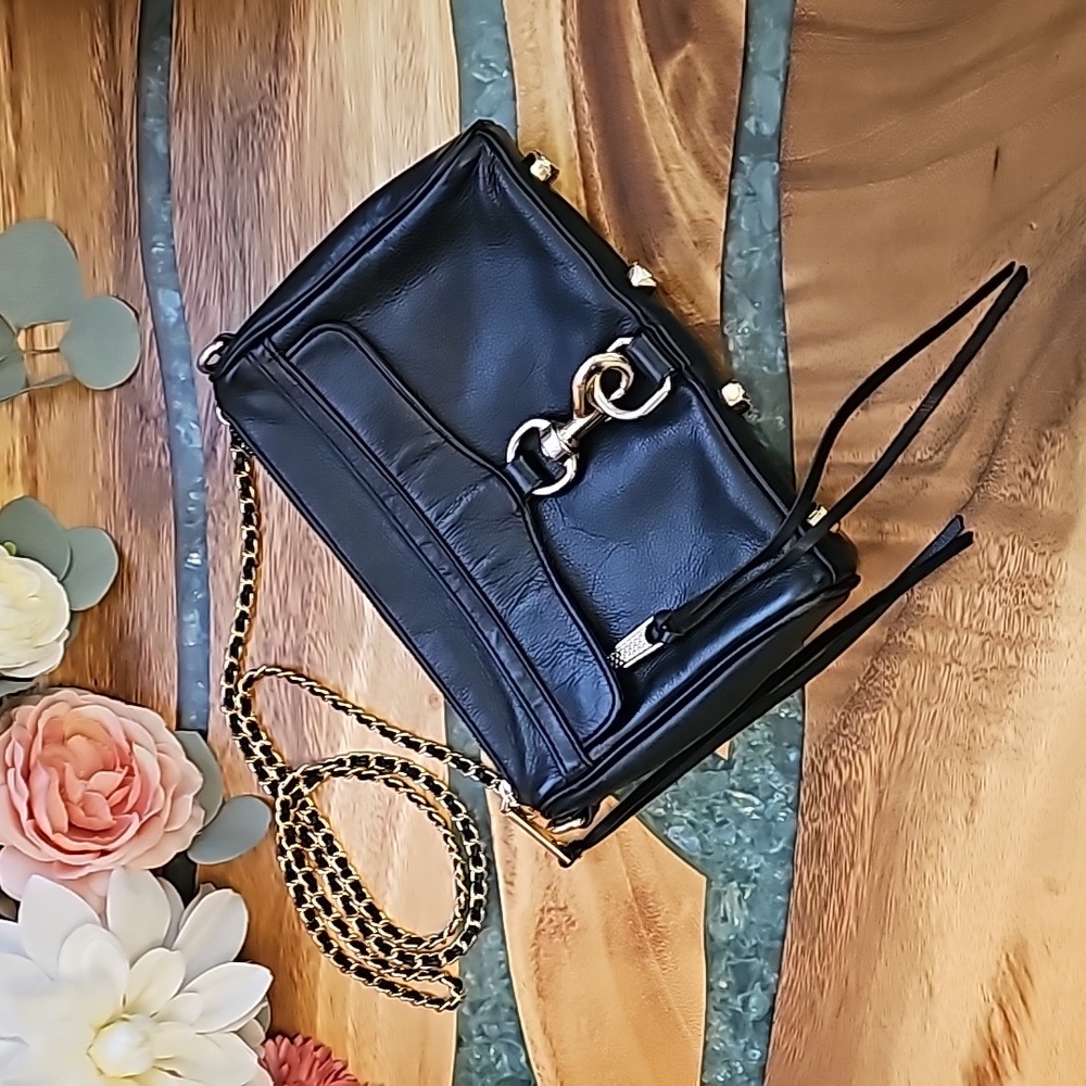 Rebecca Minkoff Mini M.A.C. Black Leather Crossbody Purse